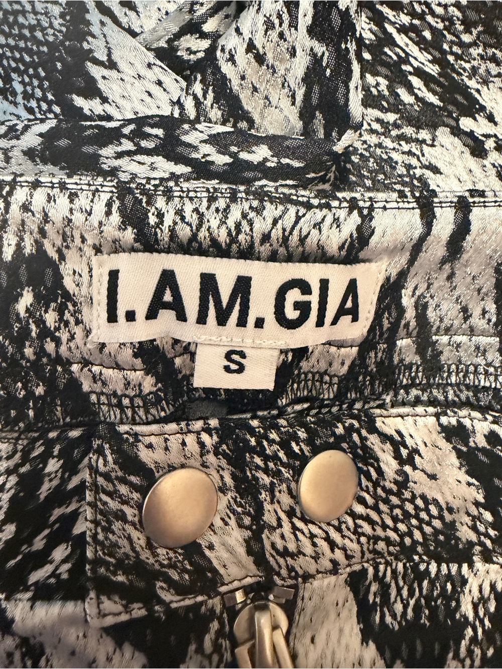 I.AM.GIA Black & White Snake Print Jacket
